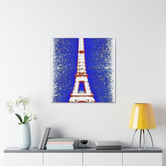Eiffel Tower Canvas Print Inspired by Mark Rothko with Sparkles by PenPencilArt