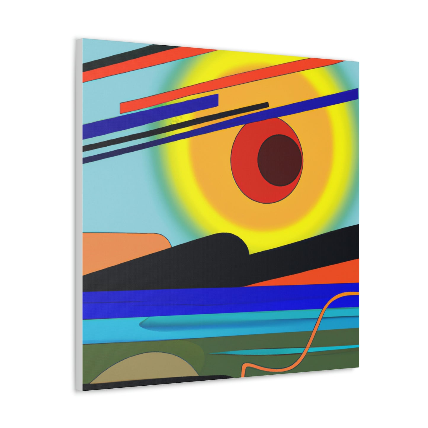 "Sunrise Canvas Print - Inspired by Wassily Kandinsky" by PenPencilArt