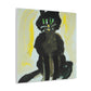 "Black Cat Inspired by Willem de Kooning Canvas Print" by PenPencilArt