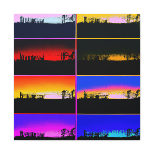 "Andy Warhol-Style Sunrise Canvas Print" by PenPencilArt