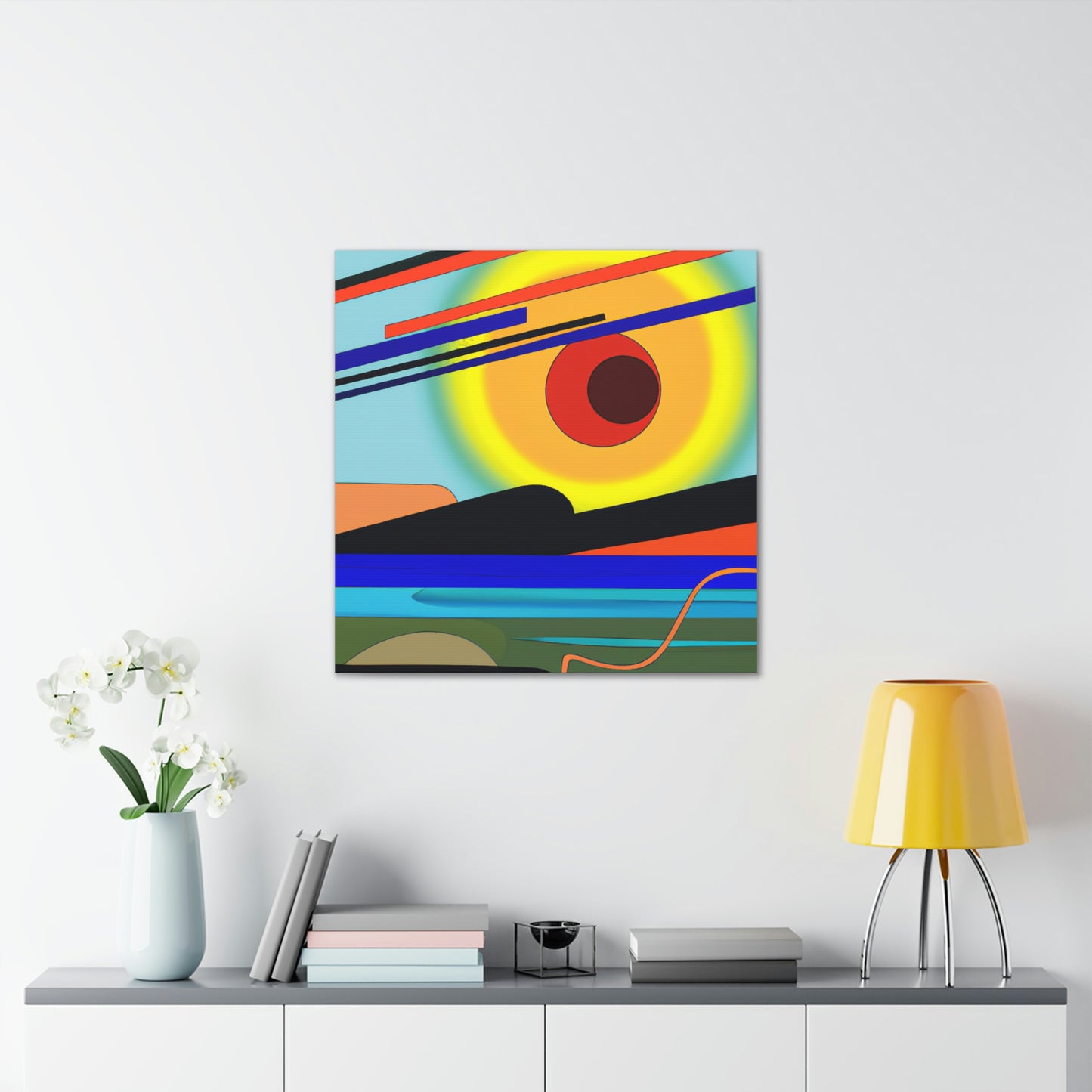 "Sunrise Canvas Print - Inspired by Wassily Kandinsky" by PenPencilArt