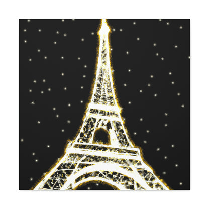 "James Gill Inspired Sparkling Eiffel Tower Canvas Print" by PenPencilArt