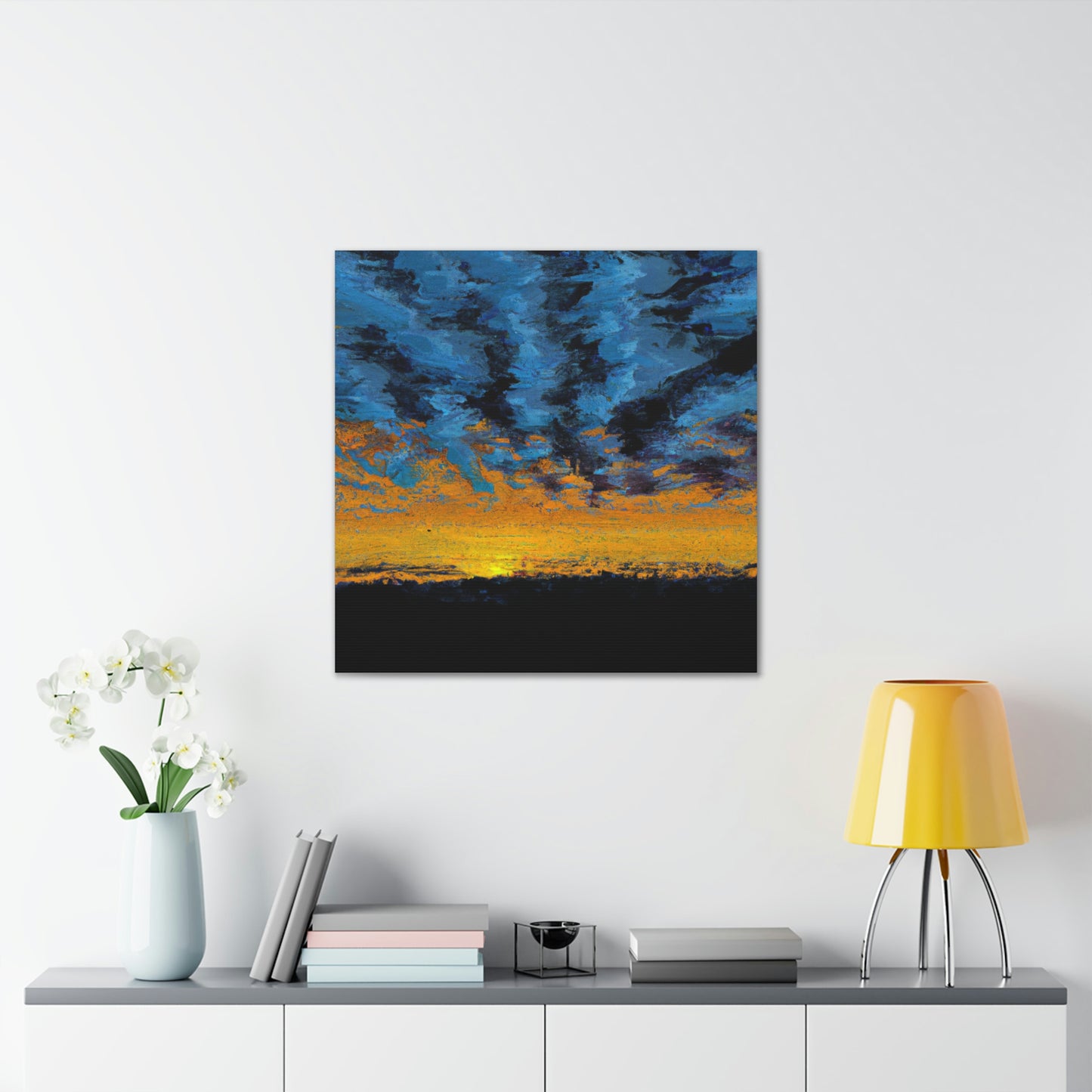 "Jackson Pollock-Inspired Sunrise Canvas Print" by PenPencilArt