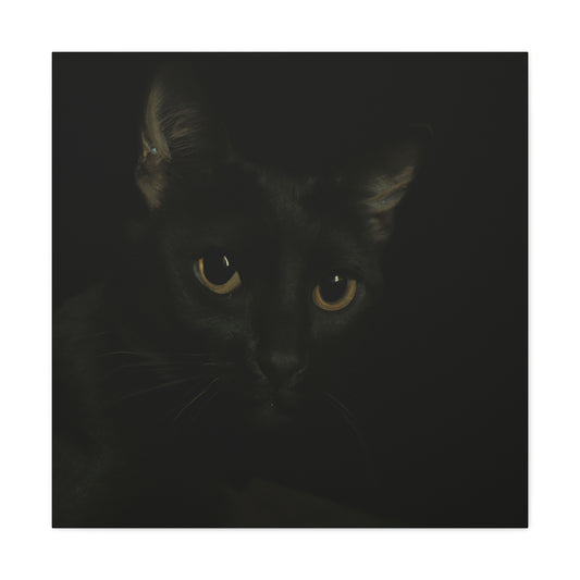 "Black Cat Wall Art in James Gill Style - Canvas Print" by PenPencilArt