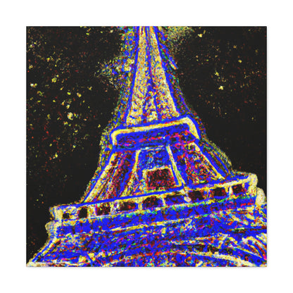 Jackson Pollock-Inspired Sparkle Eiffel Tower Canvas Print by PenPencilArt