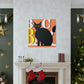 "Black Cat Canvas Print in Robert Indiana-Inspired Art Style" by PenPencilArt