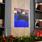 "Black Cat Wall Art | David Hockney Inspired Canvas Print" by PenPencilArt