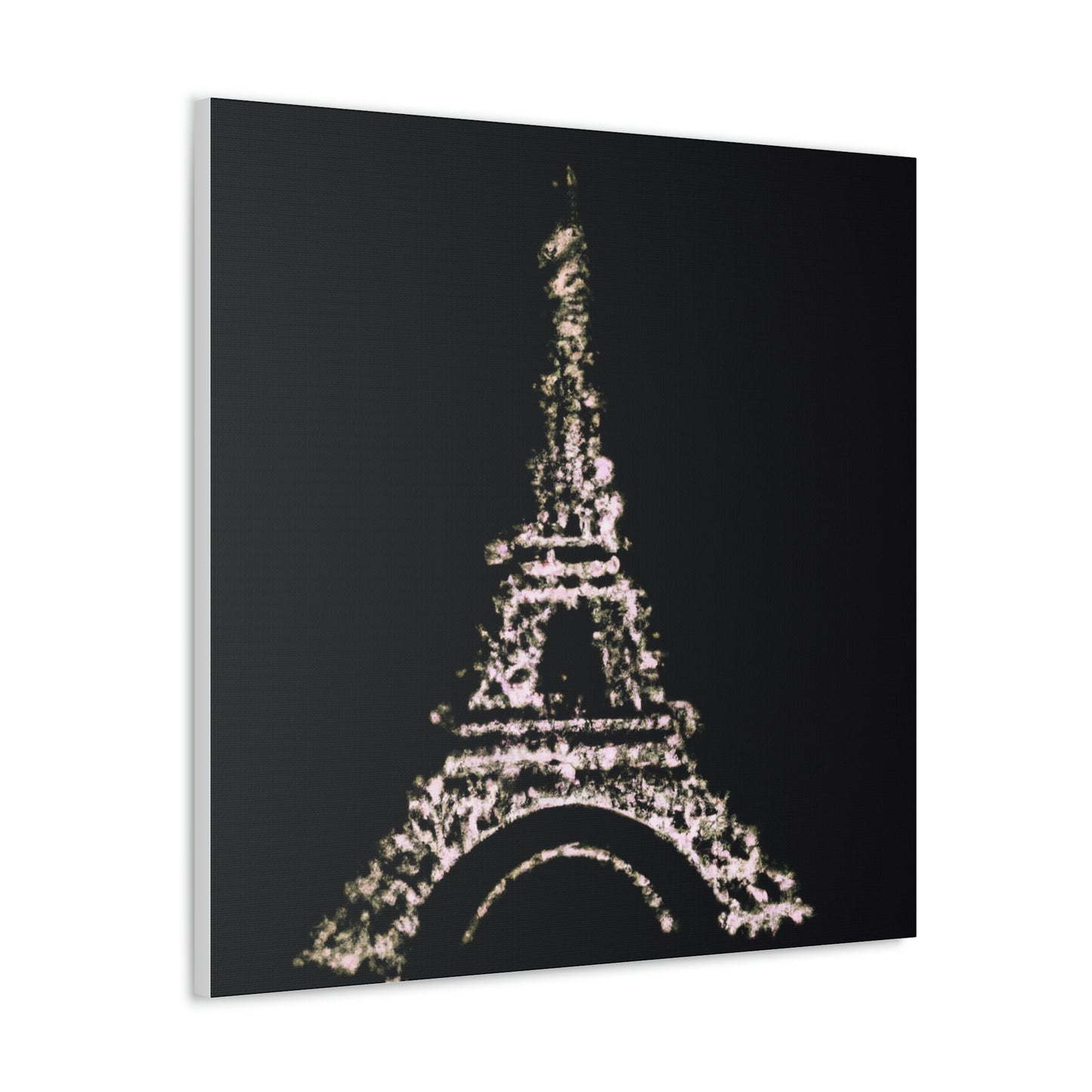 "Sparkling Eiffel Tower Canvas Print Inspired by Banksy" by PenPencilArt