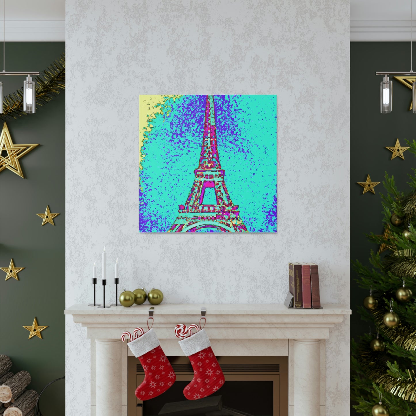 "Sparkling Eiffel Tower Art Print - Andy Warhol Style" by PenPencilArt