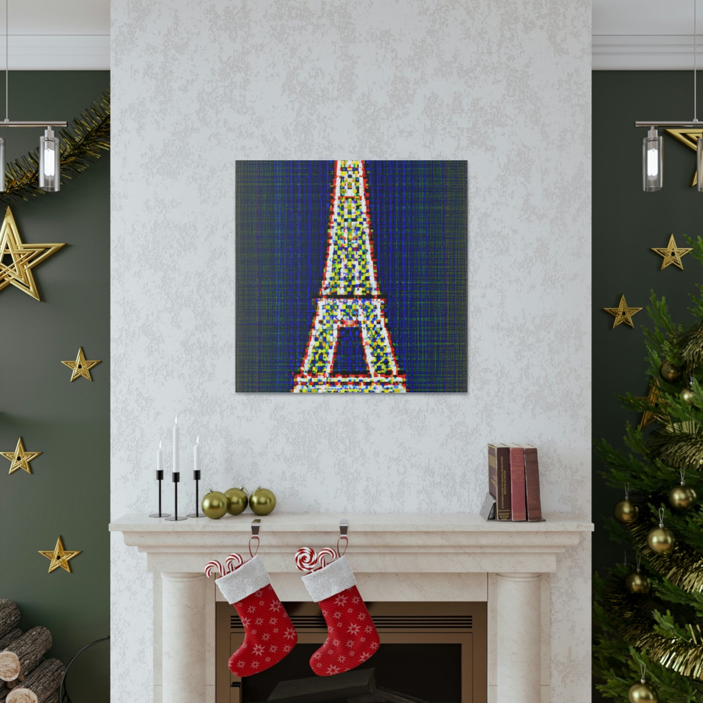 Kazimir Malevich-Inspired Sparkling Eiffel Tower Canvas Print by PenPencilArt