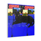 "Black Cat Wall Art | David Hockney Inspired Canvas Print" by PenPencilArt