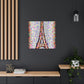"Sparkling Eiffel Tower Canvas Print in Jasper Johns-Inspired Style" by PenPencilArt